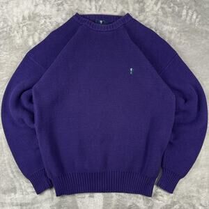 Vintage 90s regatta Golf Purple heavy knit sweater Embroided cup purple size m